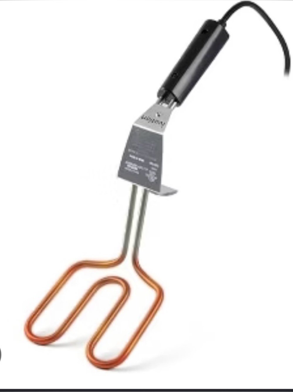 Electric Immersion Heater - Black Handle with Copper Coil